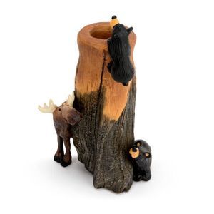 Black bear and Moose Flower Vase by Jeff Fleming Bearfoot bears flowers Rustic